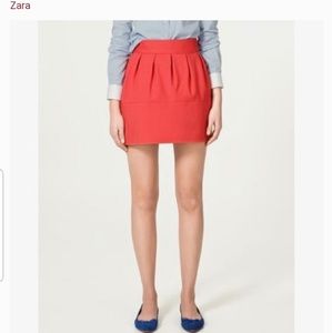 Zara Basic Women's Tangerine Pleated Mini skirt